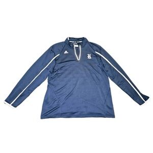 Blue with White Stripes Adidas Rice Owls Football Travel Pullover Halfzip XL